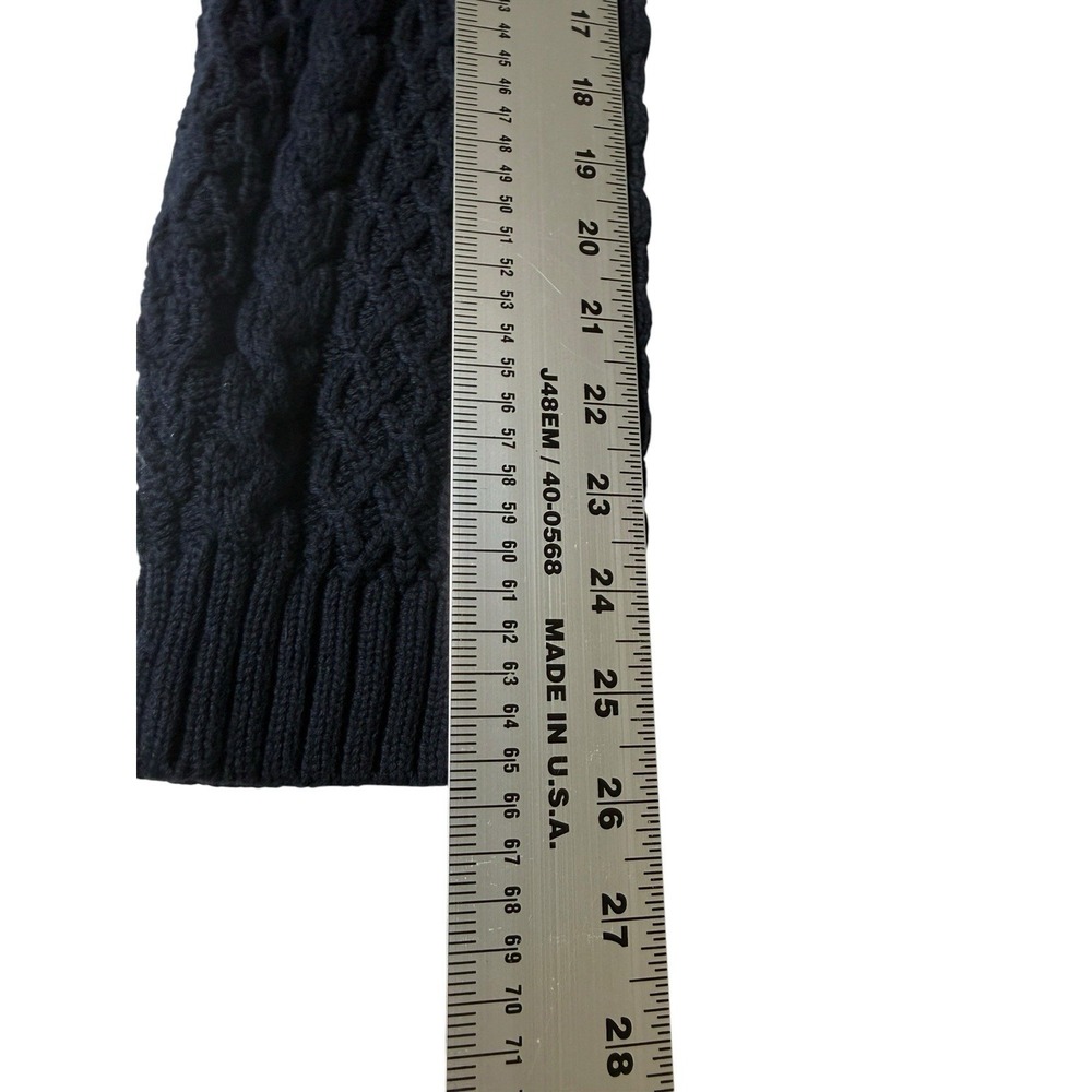 J Crew shawl collar Cardigan XL Navy cable knit button up Grandpa Core coastal - Picture 8 of 11